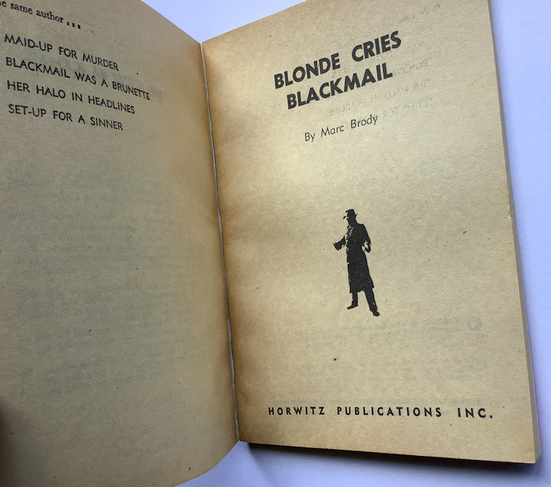 BLONDE CRIES BLACKMAIL Australian pulp fiction book 1957